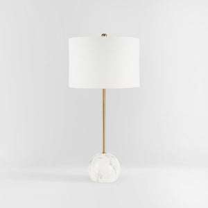 Safavieh KYRENE, 32-Inch Gold & White Marble Table Lamp - Luxurious Modern Lighting for Stylish Interiors TBL7022A