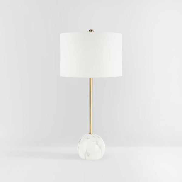 Safavieh KYRENE, 32-Inch Gold & White Marble Table Lamp - Luxurious Modern Lighting for Stylish Interiors TBL7022A