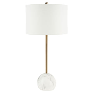 Safavieh KYRENE, 32-Inch Gold & White Marble Table Lamp - Luxurious Modern Lighting for Stylish Interiors TBL7022A