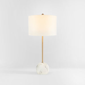 Safavieh KYRENE, 32-Inch Gold & White Marble Table Lamp - Luxurious Modern Lighting for Stylish Interiors TBL7022A