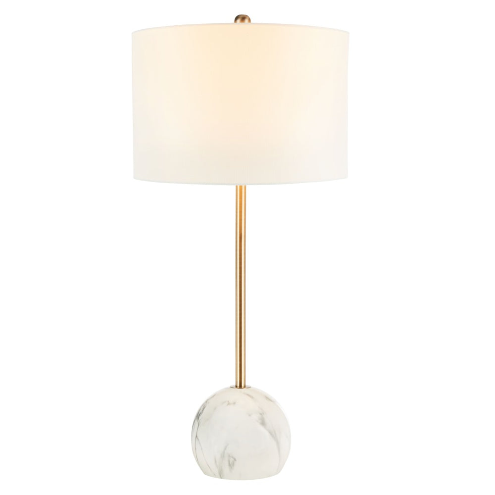 Safavieh KYRENE, 32-Inch Gold & White Marble Table Lamp - Luxurious Modern Lighting for Stylish Interiors TBL7022A
