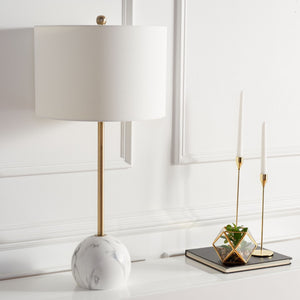 Safavieh KYRENE, 32-Inch Gold & White Marble Table Lamp - Luxurious Modern Lighting for Stylish Interiors TBL7022A
