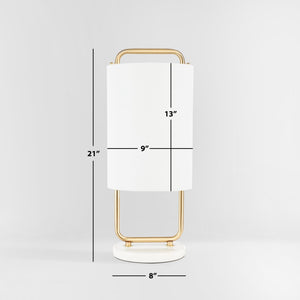 Safavieh GIULIA, 21-Inch Gold & White Table Lamp with Marble Base – Elegant Lighting for Modern Interiors TBL7023A