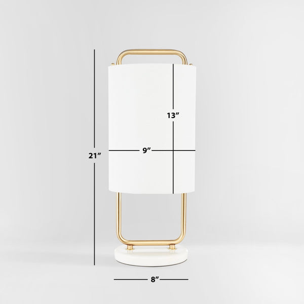 Safavieh GIULIA, 21-Inch Gold & White Table Lamp with Marble Base – Elegant Lighting for Modern Interiors TBL7023A