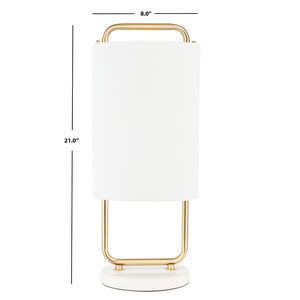 Safavieh GIULIA, 21-Inch Gold & White Table Lamp with Marble Base – Elegant Lighting for Modern Interiors TBL7023A