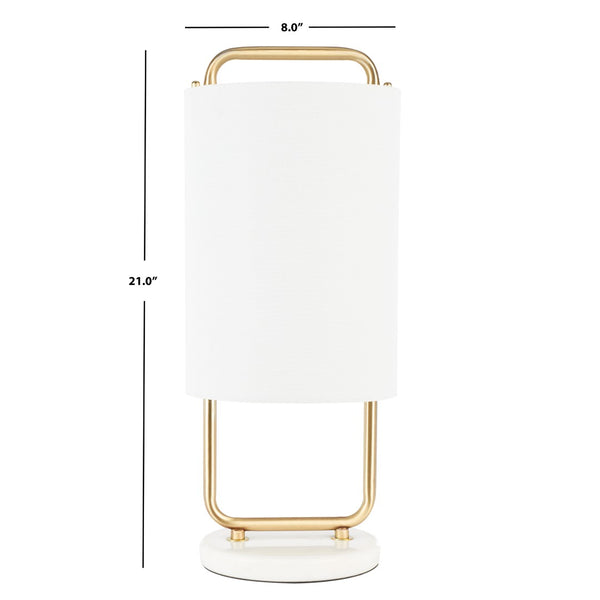 Safavieh GIULIA, 21-Inch Gold & White Table Lamp with Marble Base – Elegant Lighting for Modern Interiors TBL7023A