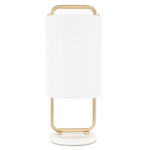 Safavieh GIULIA, 21-Inch Gold & White Table Lamp with Marble Base – Elegant Lighting for Modern Interiors TBL7023A