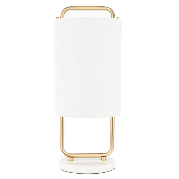 Safavieh GIULIA, 21-Inch Gold & White Table Lamp with Marble Base – Elegant Lighting for Modern Interiors TBL7023A