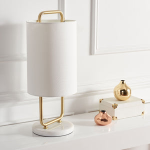 Safavieh GIULIA, 21-Inch Gold & White Table Lamp with Marble Base – Elegant Lighting for Modern Interiors TBL7023A