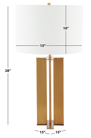 Safavieh VANYA, 28-Inch Stylish Steel Table Lamp for Modern Elegance, Durable Design & Versatile Lighting Gold TBL7024A