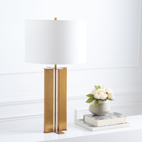 Safavieh VANYA, 28-Inch Stylish Steel Table Lamp for Modern Elegance, Durable Design & Versatile Lighting Gold TBL7024A
