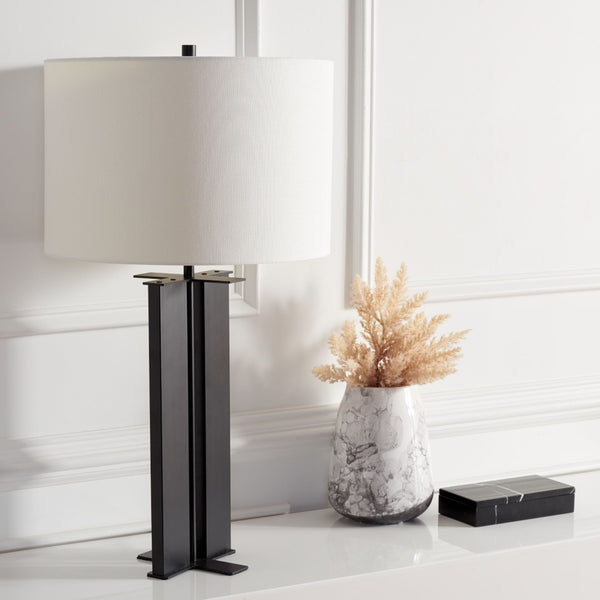 Safavieh VANYA, 28-Inch Stylish Steel Table Lamp for Modern Elegance, Durable Design & Versatile Lighting Black TBL7024B