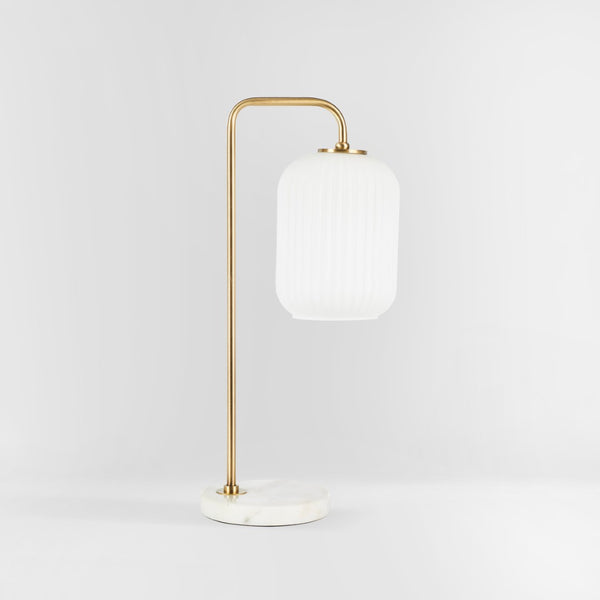 Safavieh SANTINA, 20-Inch Gold and White Steel Table Lamp for Modern Homes - Chic Ambient Lighting Accent TBL7025A