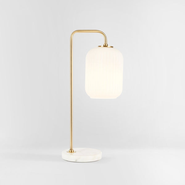 Safavieh SANTINA, 20-Inch Gold and White Steel Table Lamp for Modern Homes - Chic Ambient Lighting Accent TBL7025A