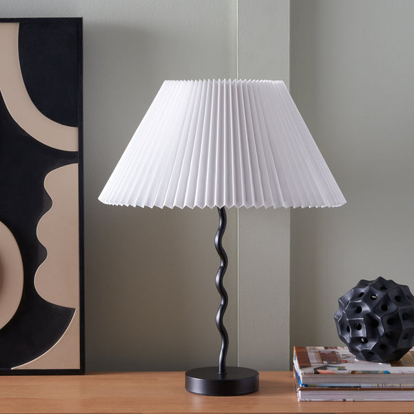 Safavieh Tali, 22-inch Black Metal Table Lamp - Sleek Design, Warm Glow, Perfect For Modern Home Decor Black Metal Body ,Fabric  Shade Tbl7026a