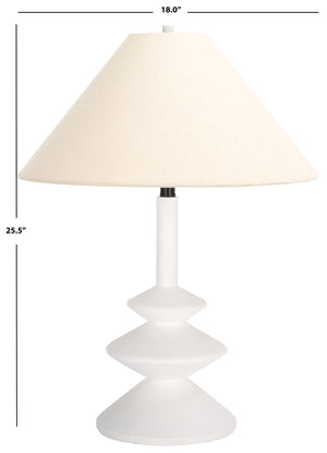 Safavieh Jessy, Elegant 25-inch White Polyresin Table Lamp With Soft Fabric Shade For Cozy Ambiance White Polyresin Body ,Fabric  Shade Tbl7027a