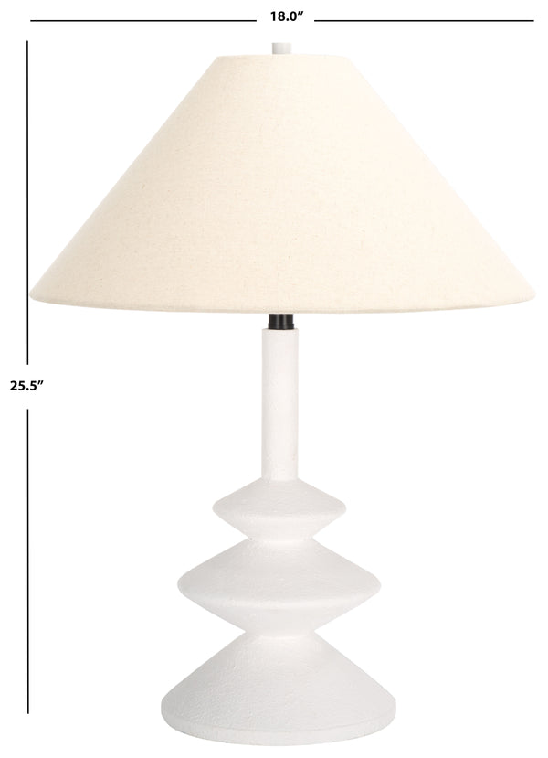 Safavieh Jessy, Elegant 25-inch White Polyresin Table Lamp With Soft Fabric Shade For Cozy Ambiance White Polyresin Body ,Fabric  Shade Tbl7027a