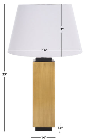 Safavieh Balena, 23-inch Antique Brass Table Lamp - Elegant Metal Design With Soft Fabric Shade For Warmth Antique Brass Metal Body ,Fabric Shade Tbl8000a