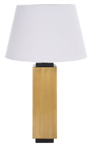 Safavieh Balena, 23-inch Antique Brass Table Lamp - Elegant Metal Design With Soft Fabric Shade For Warmth Antique Brass Metal Body ,Fabric Shade Tbl8000a