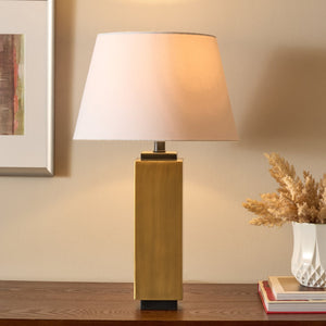 Safavieh Balena, 23-inch Antique Brass Table Lamp - Elegant Metal Design With Soft Fabric Shade For Warmth Antique Brass Metal Body ,Fabric Shade Tbl8000a