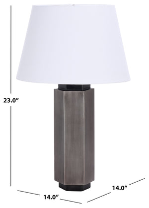 Safavieh Emlyn, 23-inch Antique Silver Metal Table Lamp – Elegant Design For Home & Office Lighting Decor Antique Silver Metal Body ,Fabric Shade Tbl8001a