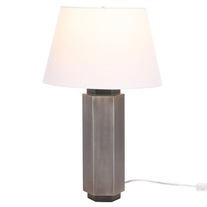 Safavieh Emlyn, 23-inch Antique Silver Metal Table Lamp – Elegant Design For Home & Office Lighting Decor Antique Silver Metal Body ,Fabric Shade Tbl8001a