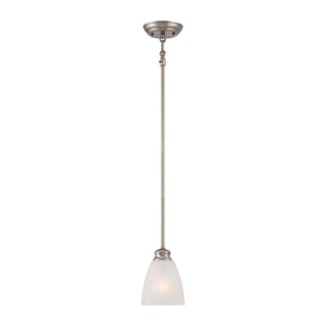 Thomas Lighting Haven Bell Shade Mini Pendant Light Satin Pewter Finish for Cottage and Traditional Rooms TC0014741