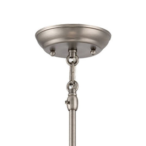 Thomas Lighting Haven Bell Shade Mini Pendant Light Satin Pewter Finish for Cottage and Traditional Rooms TC0014741