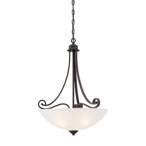 Thomas Lighting Haven Three Light Pendant with Dome Glass Shades Espresso Finish Dining Room TC0016704