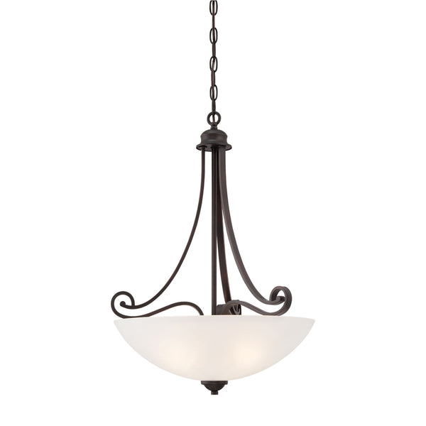 Thomas Lighting Haven Three Light Pendant with Dome Glass Shades Espresso Finish Dining Room TC0016704