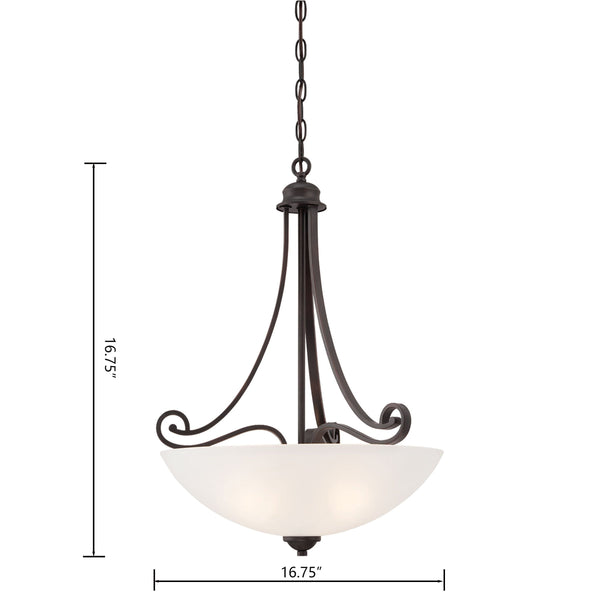 Thomas Lighting Haven Three Light Pendant with Dome Glass Shades Espresso Finish Dining Room TC0016704