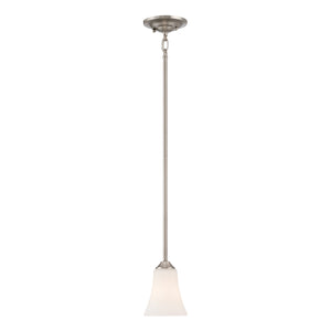 Thomas Lighting Treme Transitional Mini Pendant Tulip Glass Shade Metal Frame Kitchen Island Light Nickel TC0019217