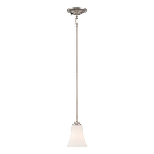 Thomas Lighting Treme Transitional Mini Pendant Tulip Glass Shade Metal Frame Kitchen Island Light Nickel TC0019217