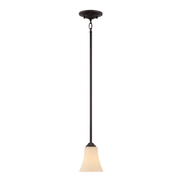 Thomas Lighting Treme Transitional Mini Pendant Tulip Glass Shade Metal Frame Kitchen Island Light Brown TC0019704