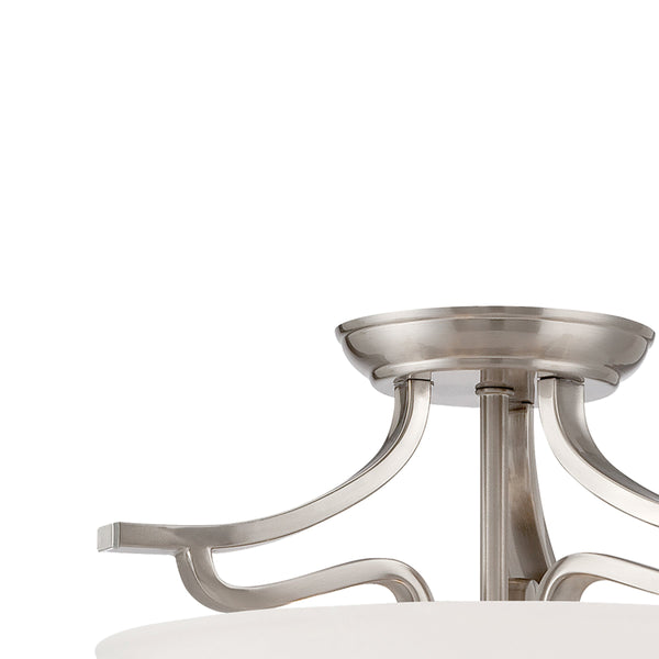 Thomas Lighting Treme Two Light Semi Flush Mount Brushed Nickel Tulip Glass Shades Ceiling Fixture TC0020217