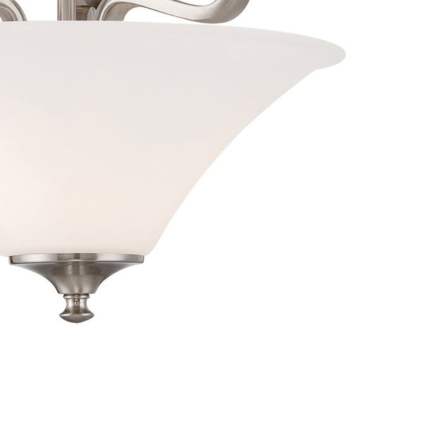 Thomas Lighting Treme Two Light Semi Flush Mount Brushed Nickel Tulip Glass Shades Ceiling Fixture TC0020217