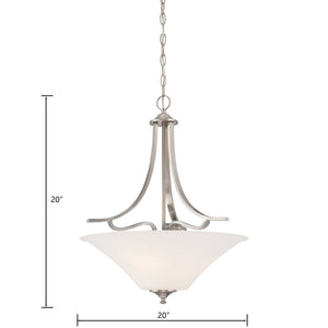 Thomas Lighting Treme Metal Tulip Glass Pendant Light for Kitchen Islands and Dining Spaces Nickel 20 inches TC0021217