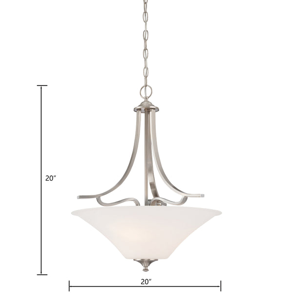 Thomas Lighting Treme Metal Tulip Glass Pendant Light for Kitchen Islands and Dining Spaces Nickel 20 inches TC0021217