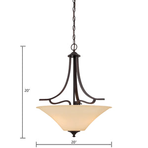 Thomas Lighting Treme Metal Tulip Glass Pendant Light for Kitchen Islands and Dining Spaces Brown 20 inches TC0021704