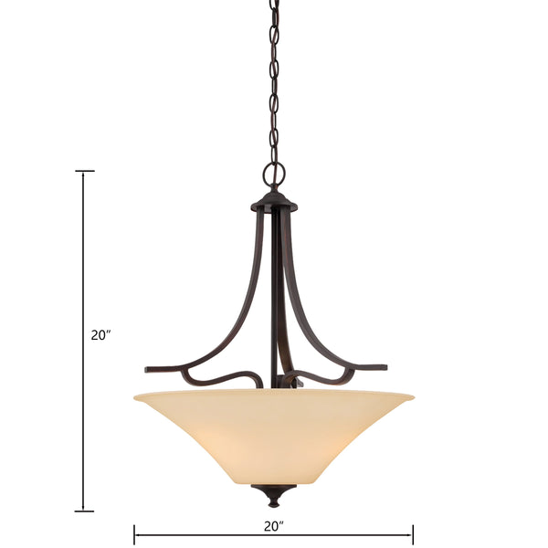 Thomas Lighting Treme Metal Tulip Glass Pendant Light for Kitchen Islands and Dining Spaces Brown 20 inches TC0021704