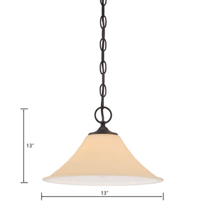 Thomas Lighting Treme Metal Tulip Glass Pendant Light for Kitchen Islands and Dining Spaces Brown 13 inches TC0022704