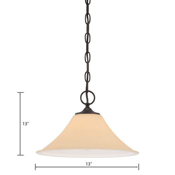 Thomas Lighting Treme Metal Tulip Glass Pendant Light for Kitchen Islands and Dining Spaces Brown 13 inches TC0022704