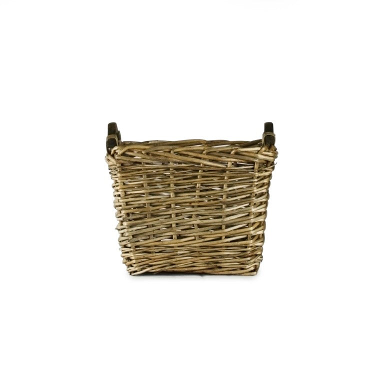 Zentique French Market Basket Small Willow Weave Handcrafted Rustic Tote W11xH9xD8.5 for Farmhouse Decor, Storage and Market Use TC08221C77 S