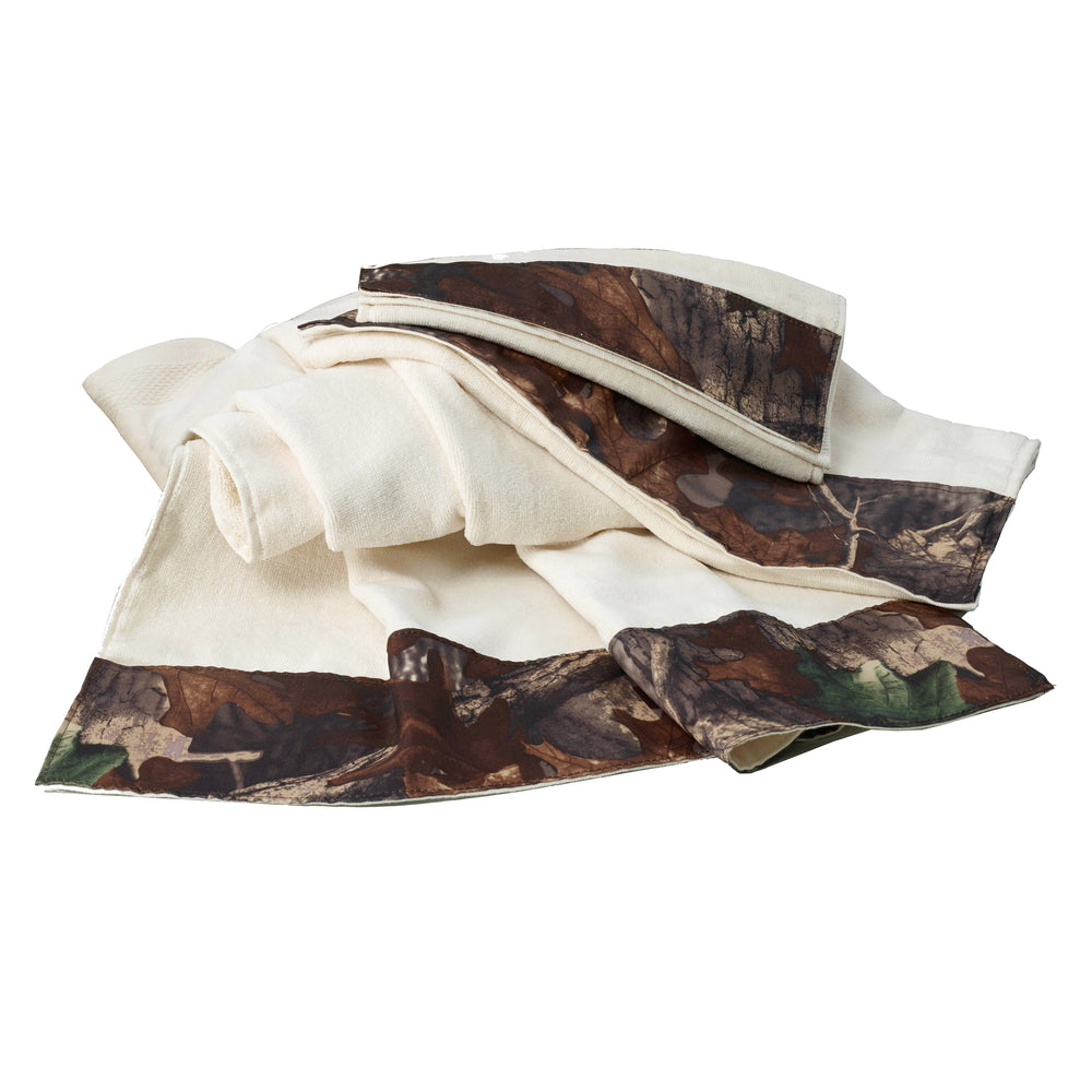 Hiend Accents Camo Fingertip Towel – Luxuriously Soft Cotton With Stylish Oak Camouflage For Your Hunting Decor Cream 95% Cotton,5% Polyester Tc1001ft-01-cr