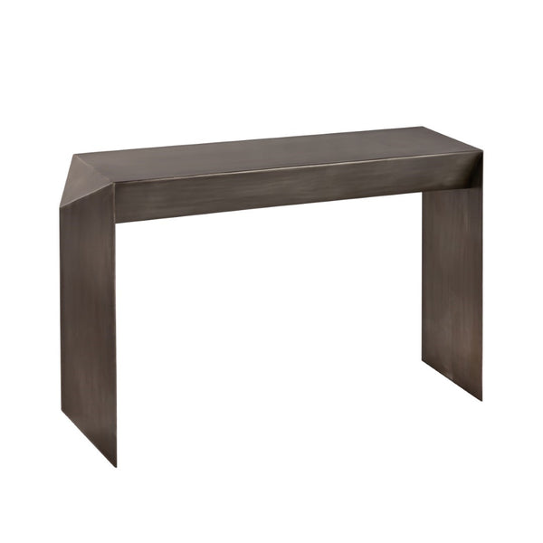 Pasargad Home Katya Gold Foil Console Table - Bold Modern Design For Stunning Living Room Style Grey Iron Prr-039zn