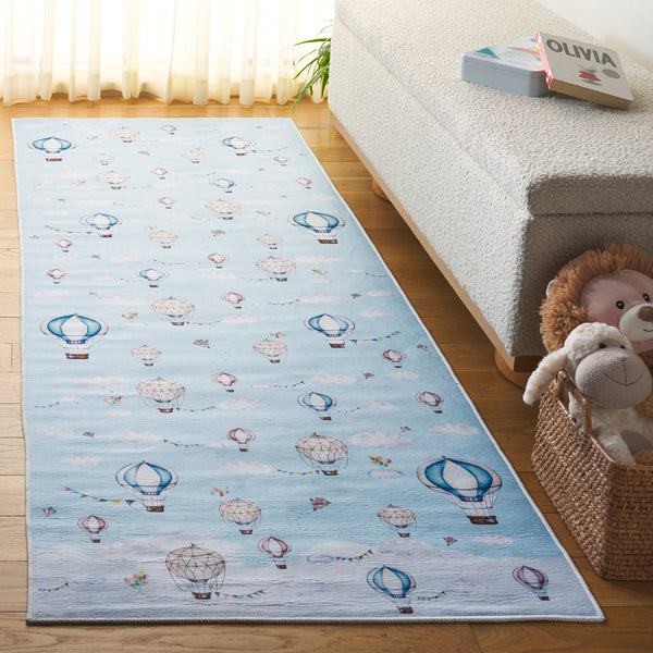 Safavieh Tacoma Kids Area Rug – Stylish, Durable, And Washable Design For Playful Home Decor And Comfort Ivory ,Blue Polyester Pile Tck159a-4