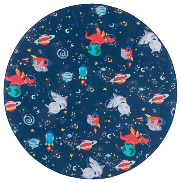 Safavieh Tacoma Kids Area Rug - Stylish Navy And Rust Design For Playrooms, Nurseries, And Bedrooms Navy ,Rust Polyester Pile Tck164n-8