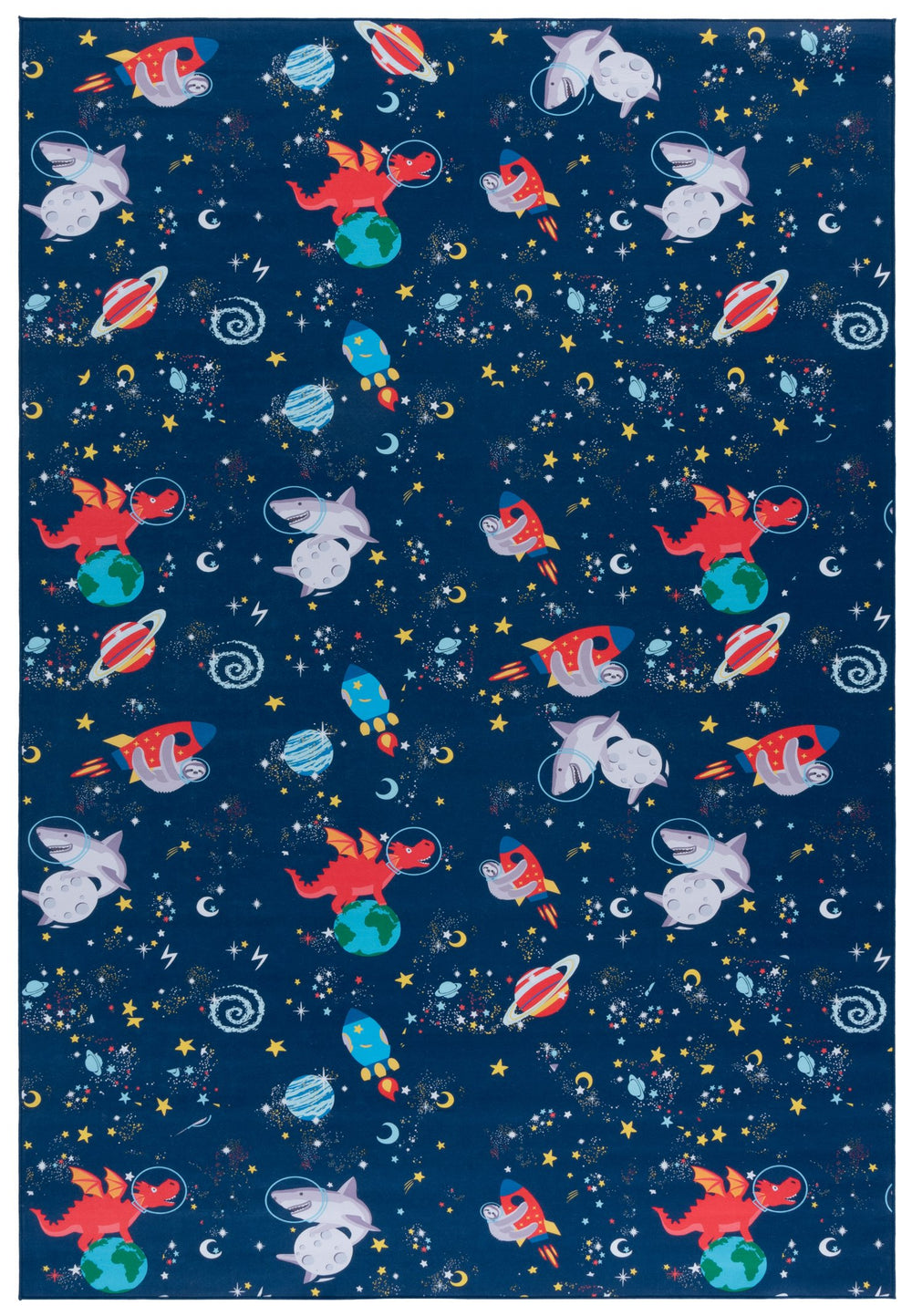 Safavieh Tacoma Kids Area Rug - Stylish Navy And Rust Design For Playrooms, Nurseries, And Bedrooms Navy ,Rust Polyester Pile Tck164n-8