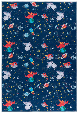 Safavieh Tacoma Kids Area Rug - Stylish Navy And Rust Design For Playrooms, Nurseries, And Bedrooms Navy ,Rust Polyester Pile Tck164n-8