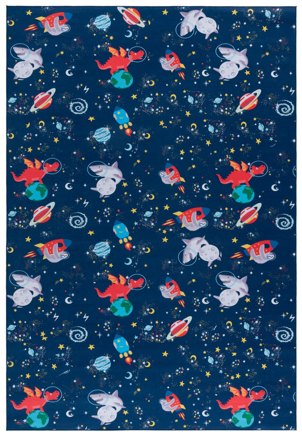Safavieh Tacoma Kids Area Rug - Stylish Navy And Rust Design For Playrooms, Nurseries, And Bedrooms Navy ,Rust Polyester Pile Tck164n-8